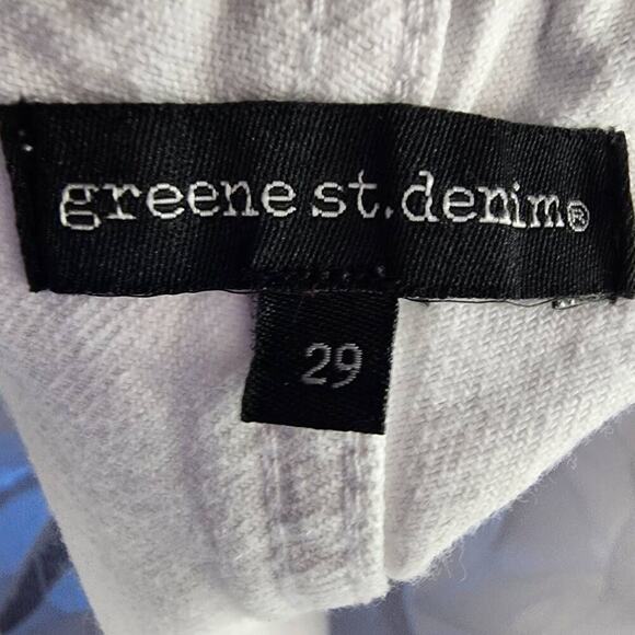 Greene St Denim Women Shorts, High Rise Paper Bag Waist White Jean Shorts, Sz 29 - Picture 2 of 10